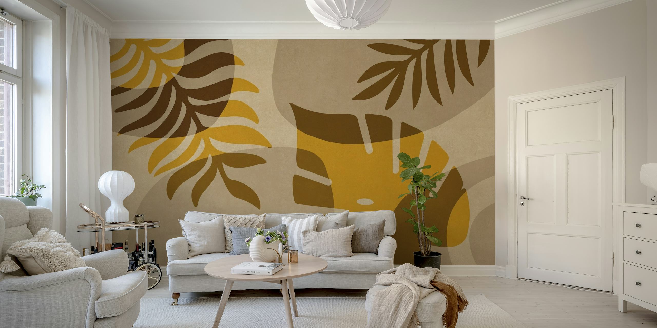 Stylized Palm Rhapsody Amber wallpaper