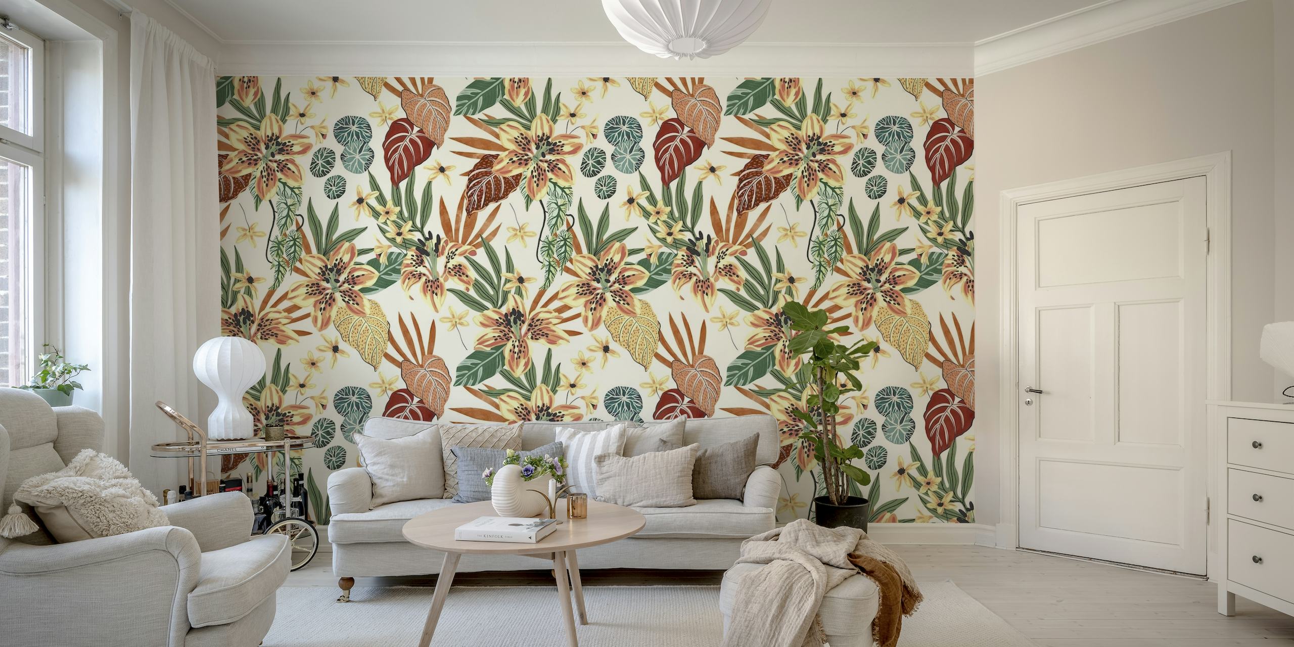 Nice tropical floral jungle 02A papel de parede
