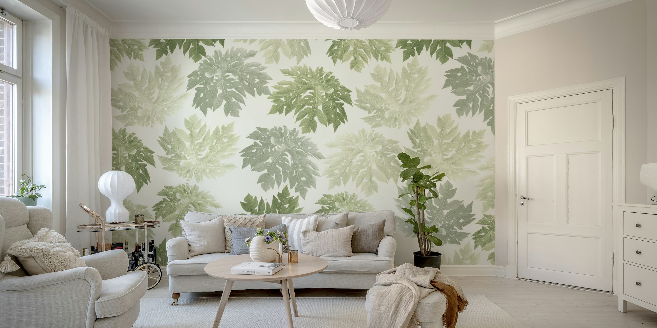 Papaya Leaves Pattern 1 wallpaper