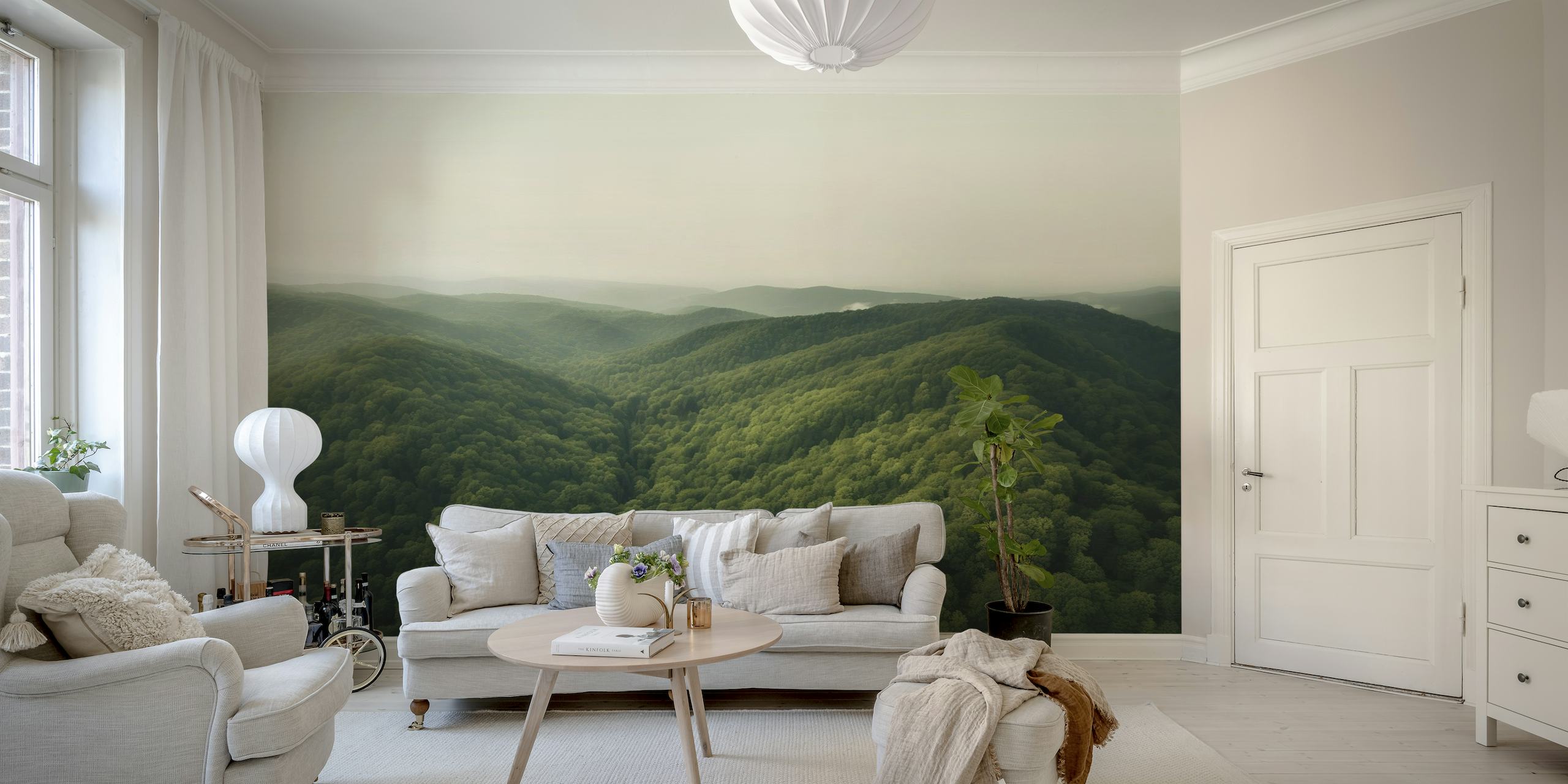 Forest Mountain Green wallpaper