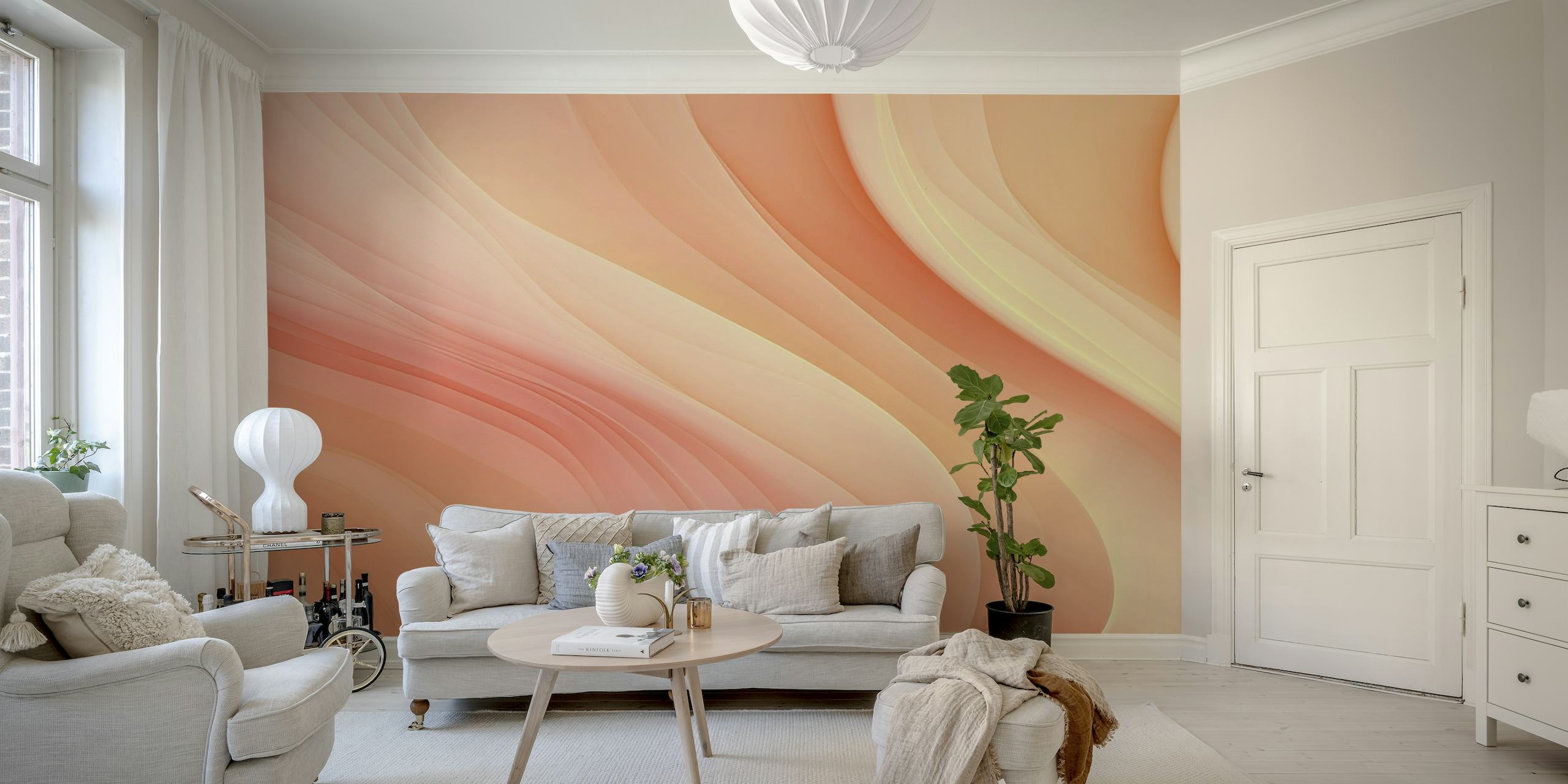 Pastel Peach Ethereal Abstract papel pintado
