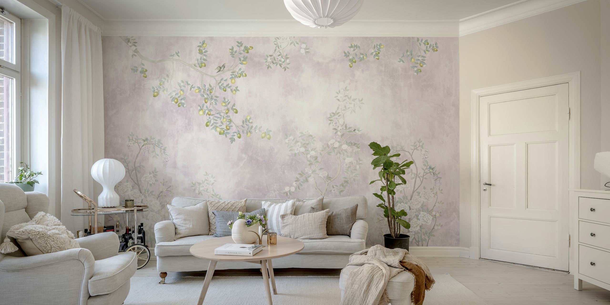 Good Afternoon Tea - Dusty Pink wallpaper
