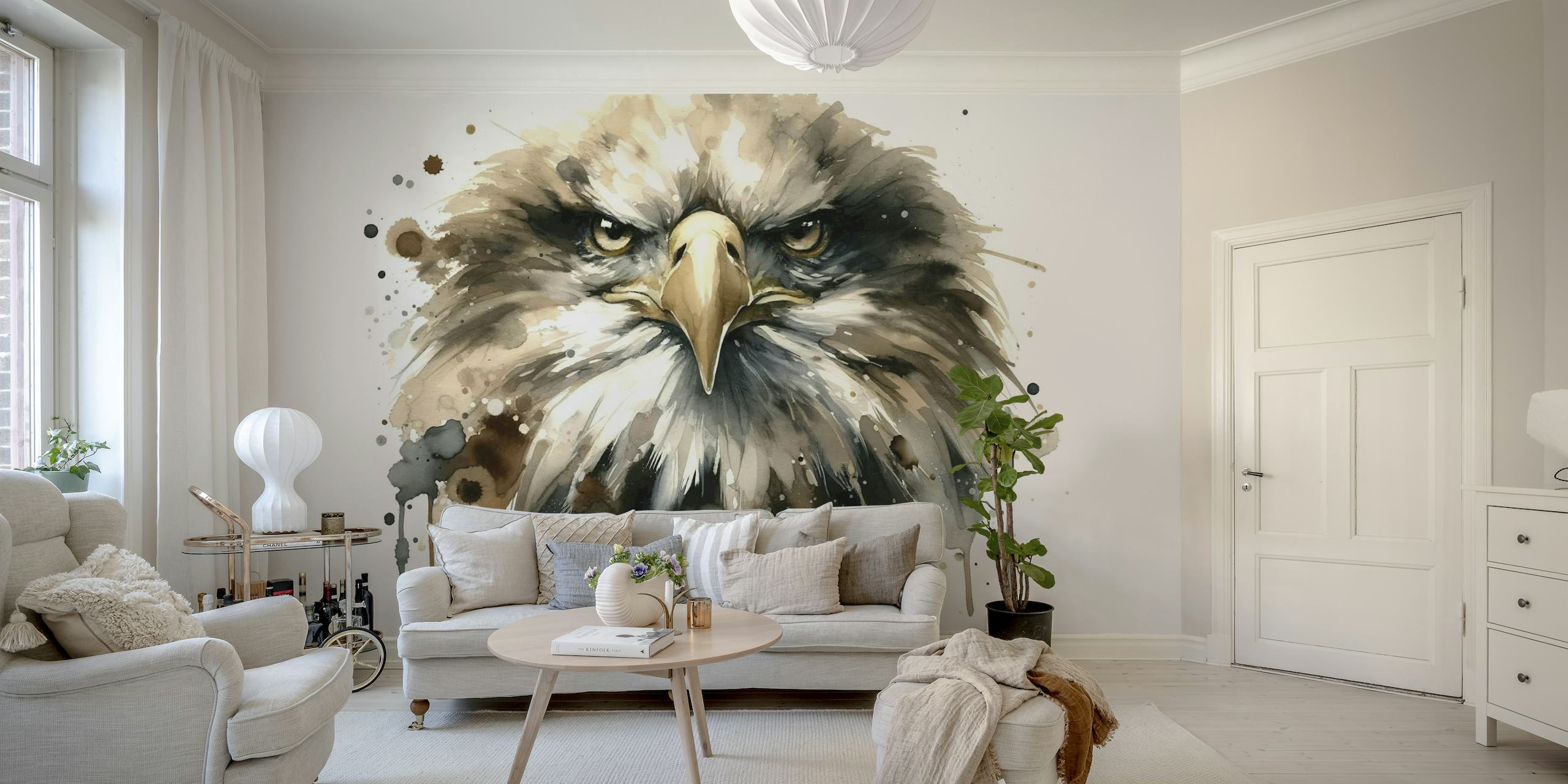 Eagle's Gaze Echoing Through Soft Hues wallpaper