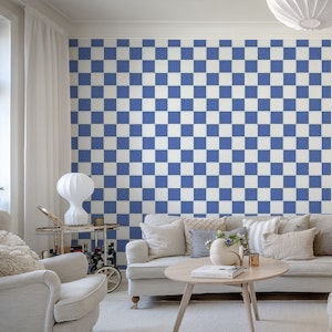 Checkerboard Large - Blue and White