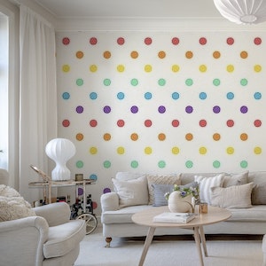 Rainbow polka dots wallpaper 2