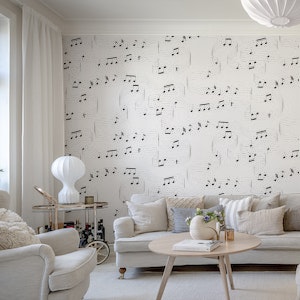 Musical Notes in Black and White Fun Music