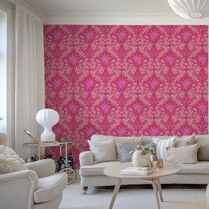 GLAMOUR Maximalist Floral Damask - Hot Pink