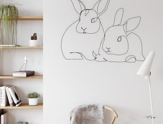 Rabbits line art