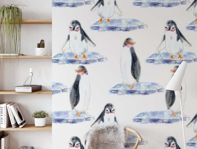 watercolor penguin pattern