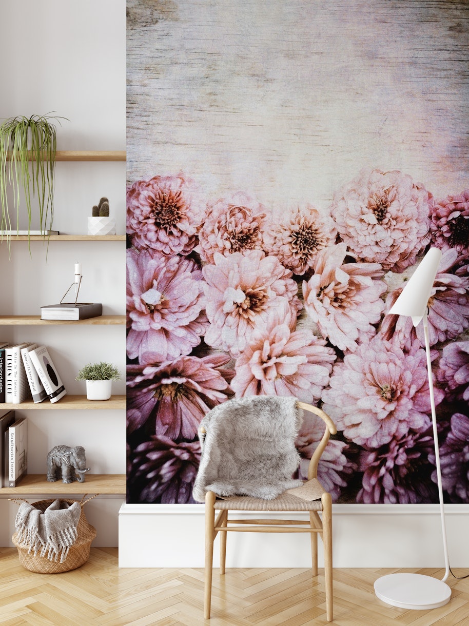 Pink florals wallpaper