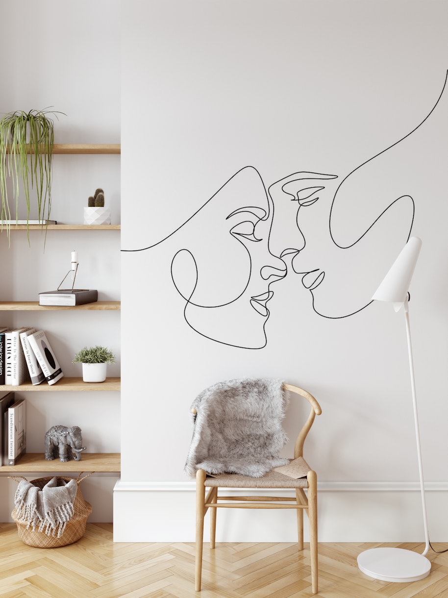Line Art Couple wallpaper