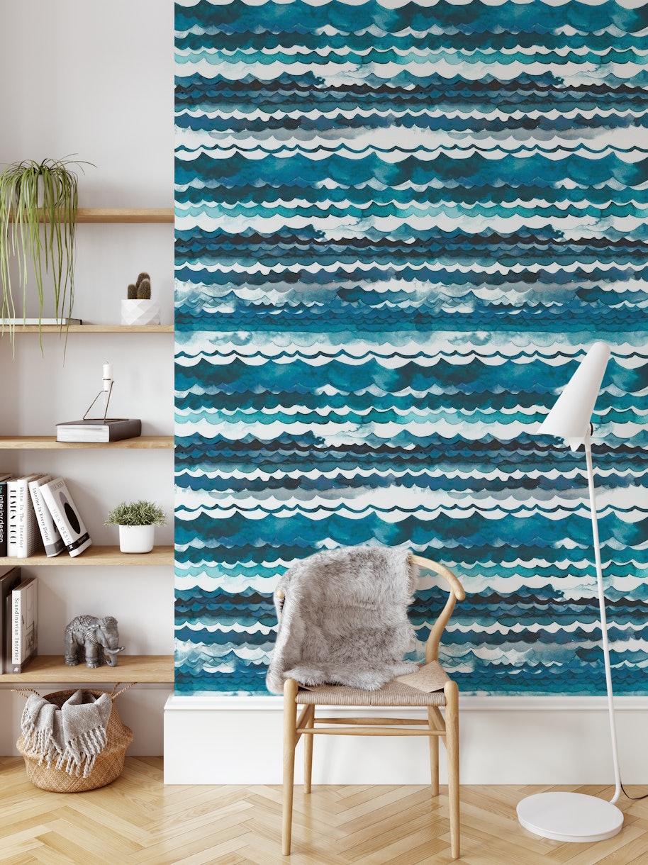 Sea Waves Blue Aqua wallpaper
