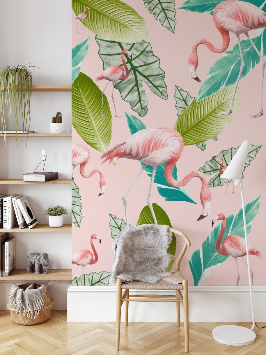 Pastel Flamingo Oasis 3 wallpaper