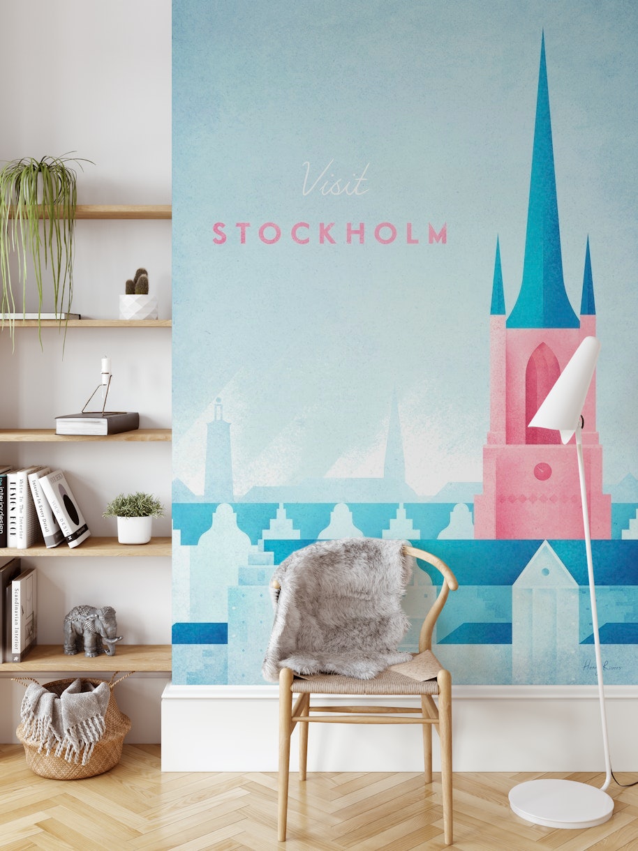 Stockholm Travel Poster papel pintado