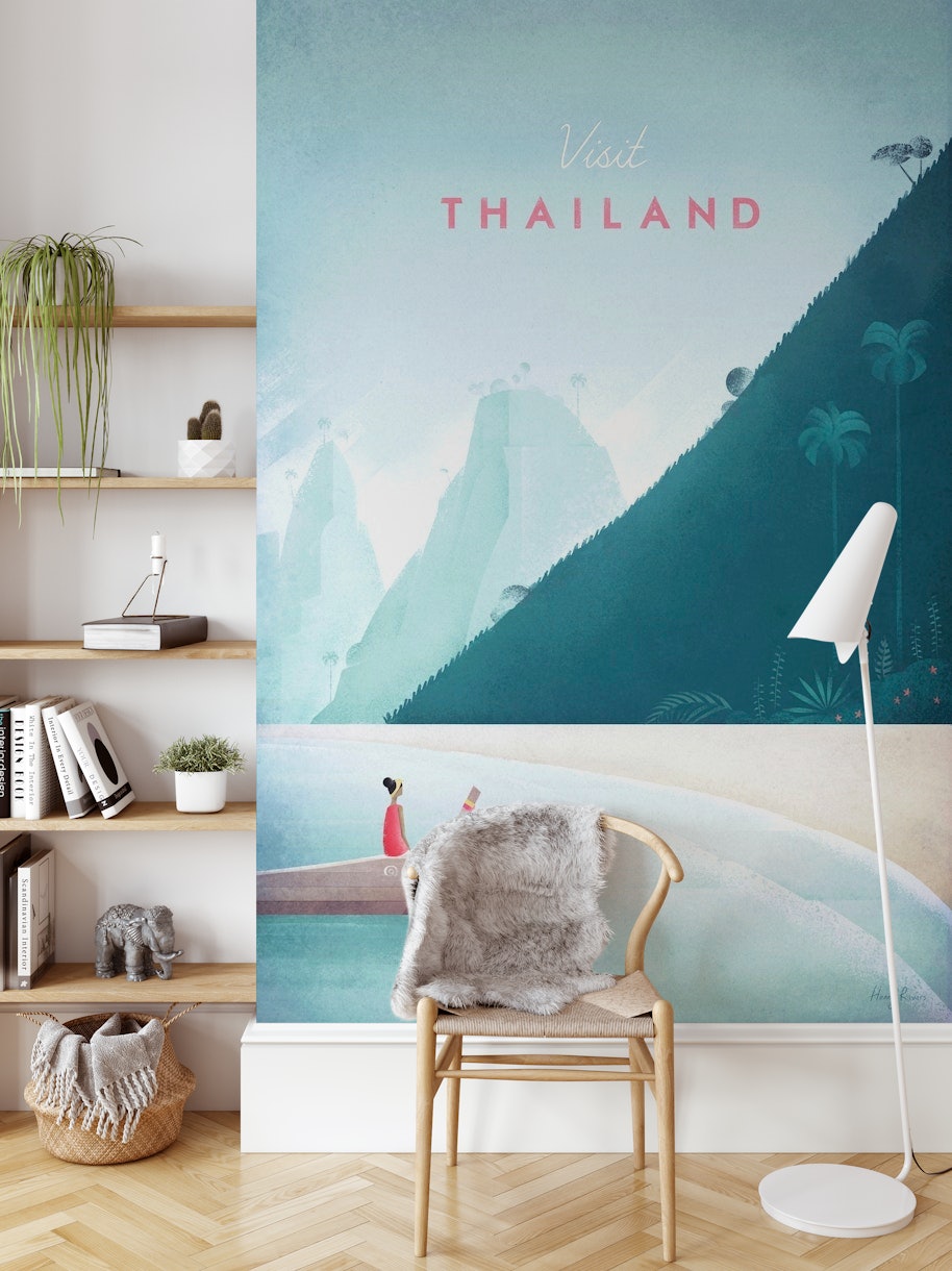 Thailand Travel Poster behang