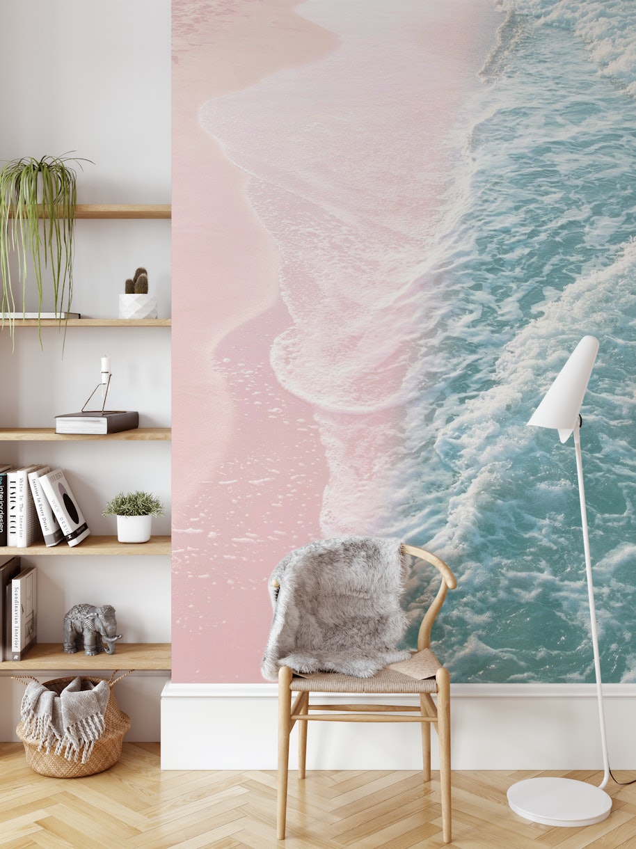 Soft Teal Blush Ocean Dream 1 wallpaper