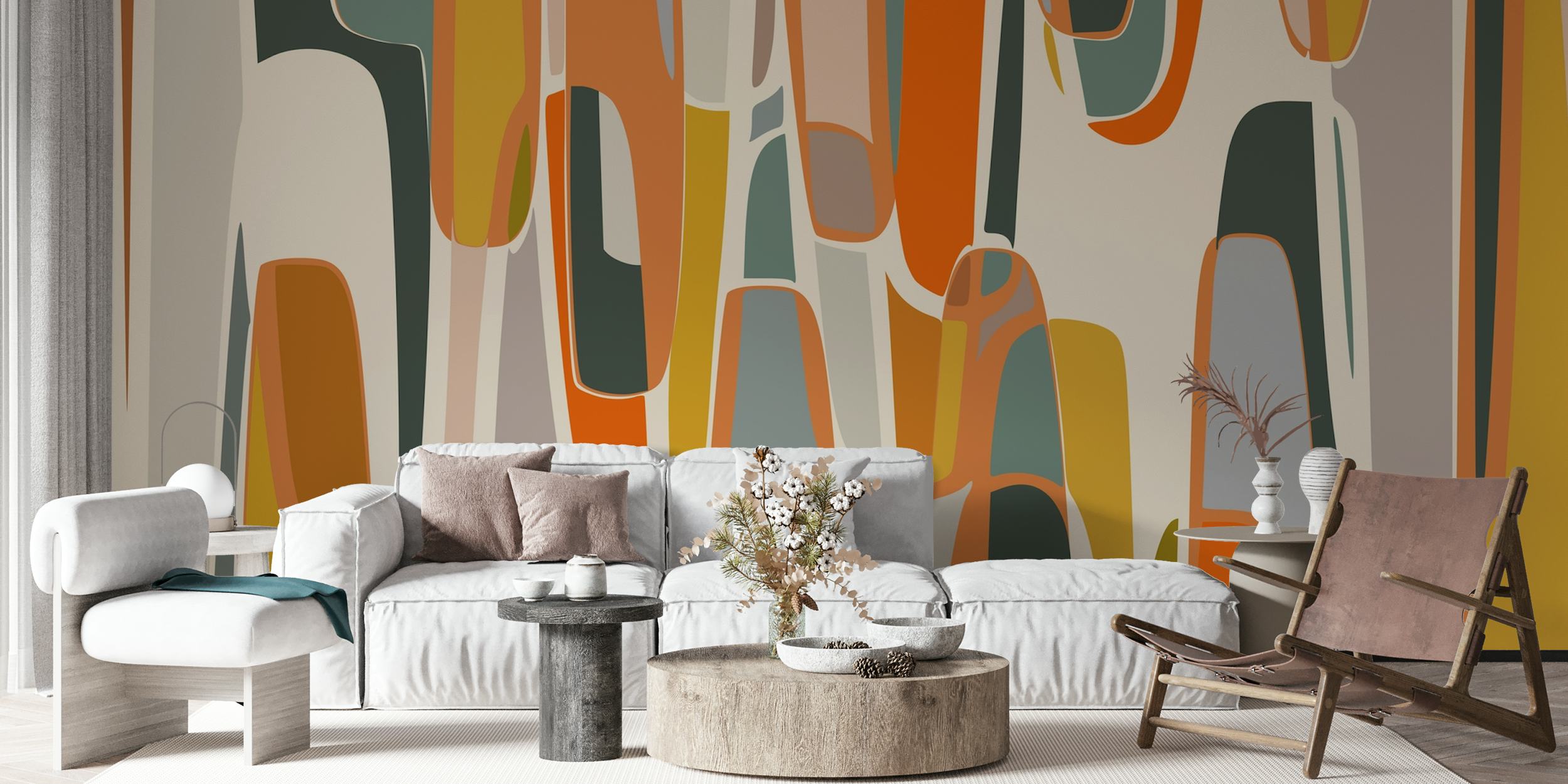 Abstract digital art wallpaper - Rounded Tips wall mural displayed