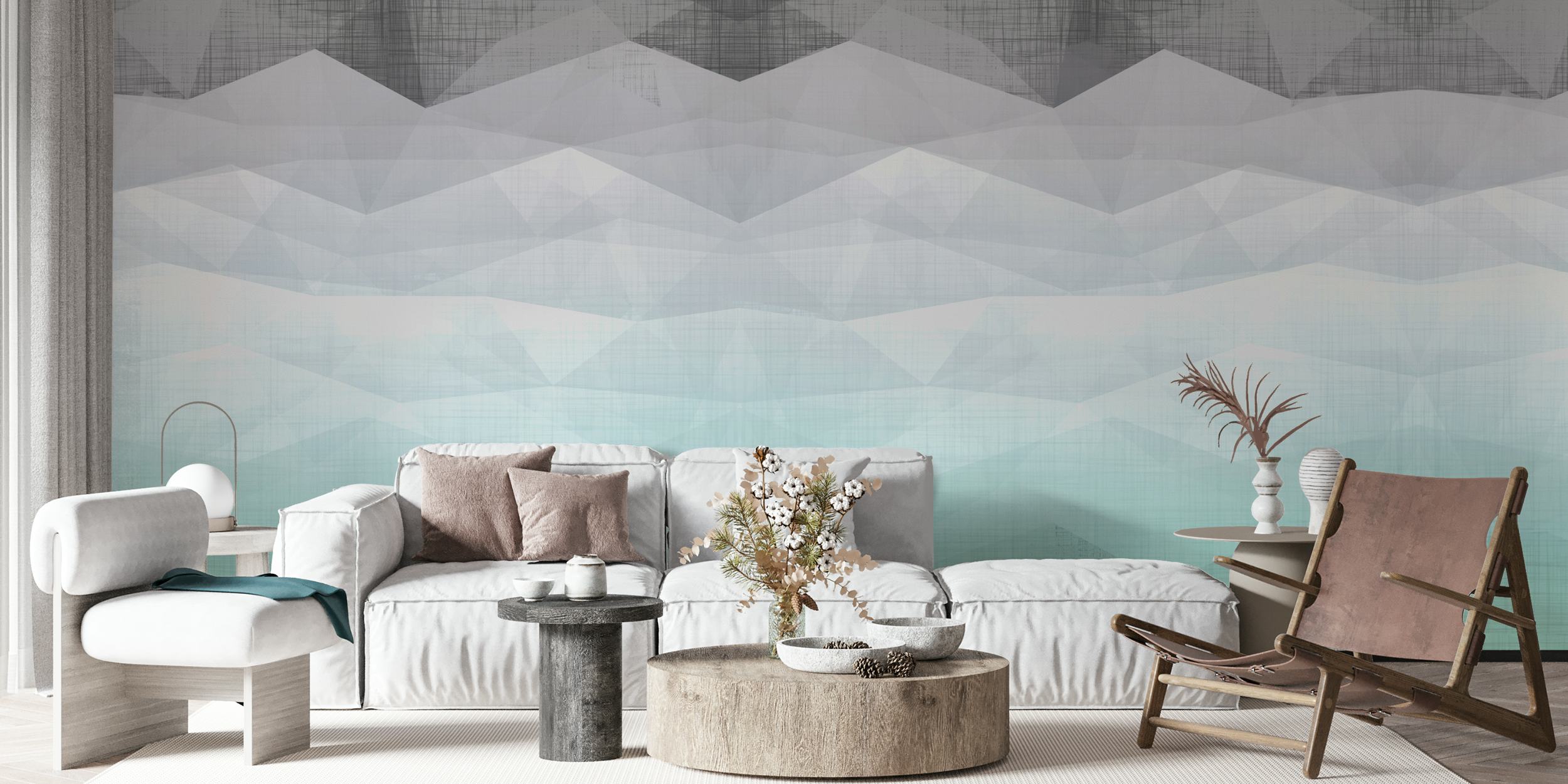 Tapeta Mountain Haze Gradient w pokoju