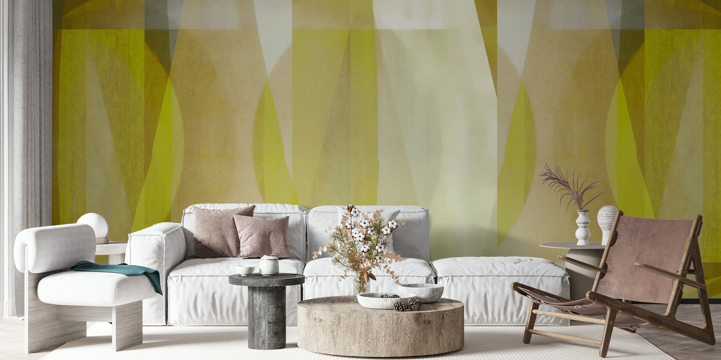 Layered Bauhaus Mosaic wallpaper in an interior
