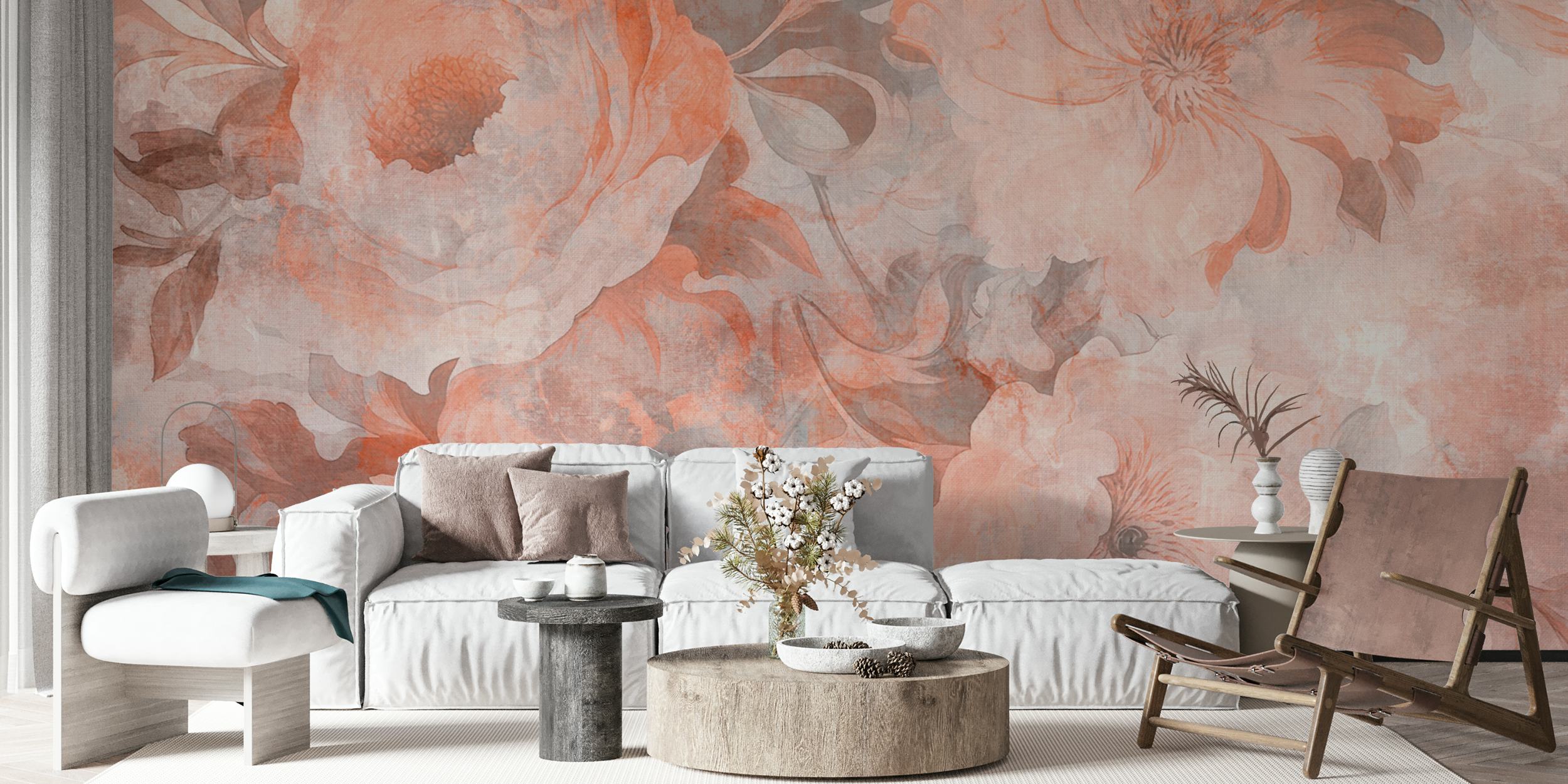 Vintage Floral Elegance wallpaper in a room