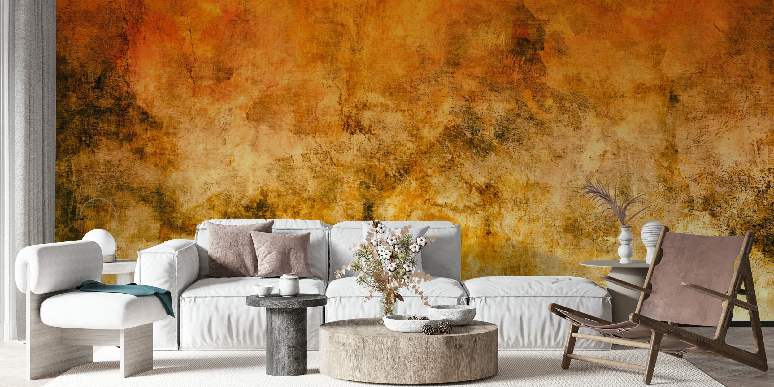 Abstract pattern in warm copper and beige tones wallpaper