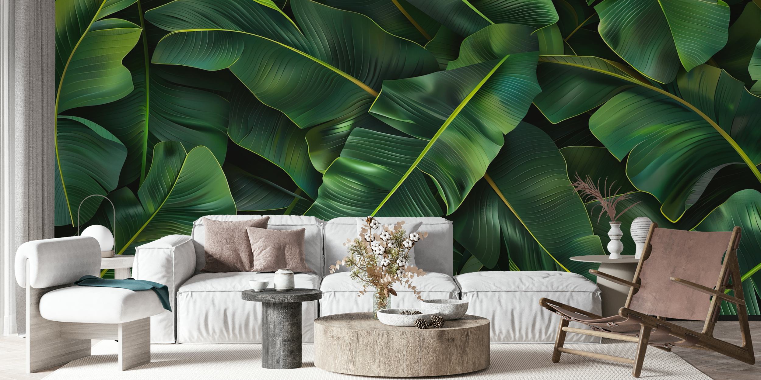 Design de papel de parede Leafy Jungle Haven