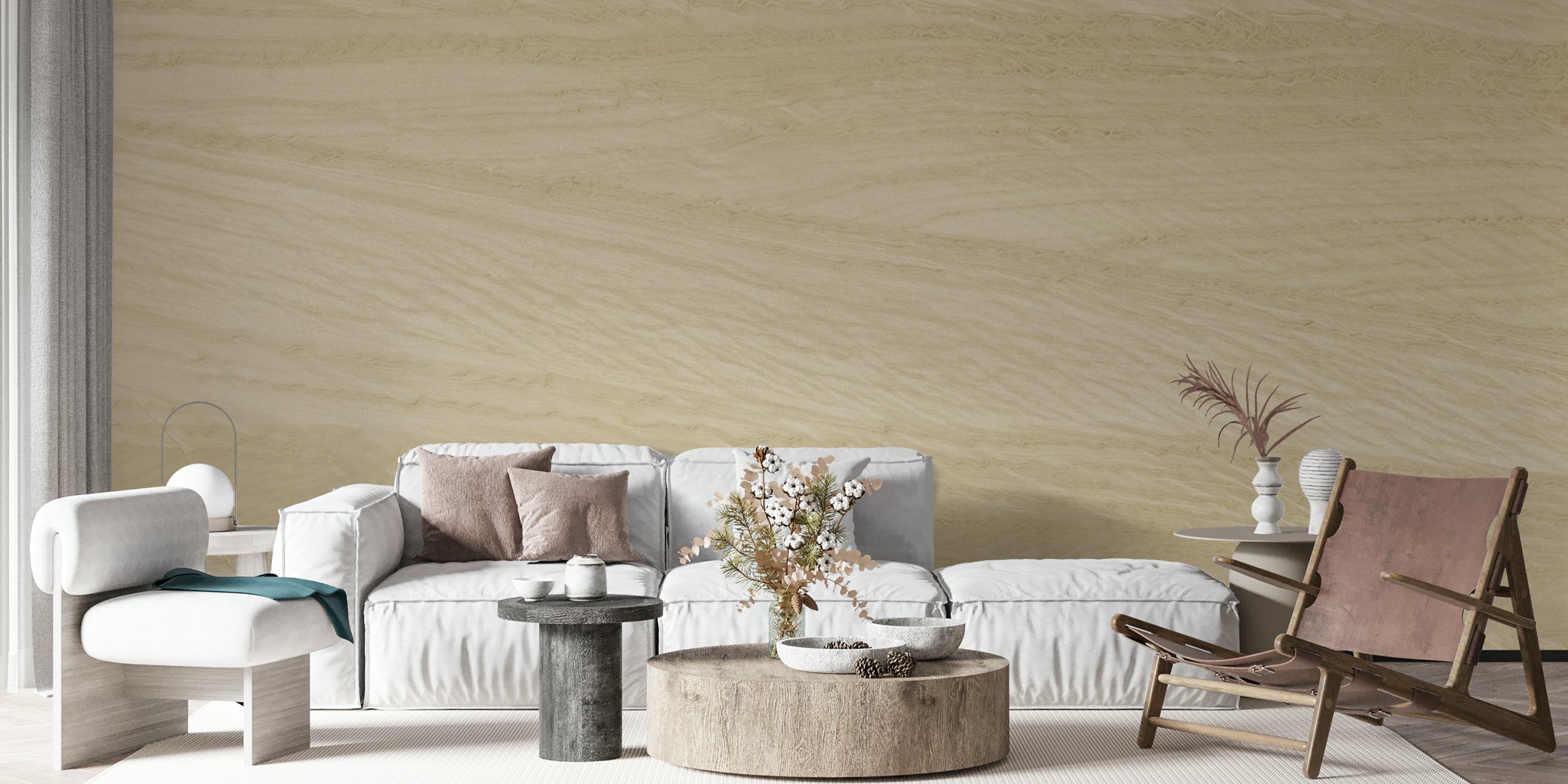 Italian marble stone tile wallpaper em um quarto