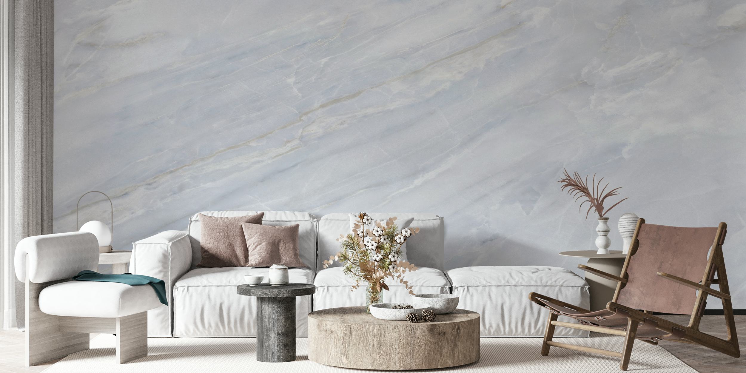 Smooth Marble Ocean wallpaper in a room
