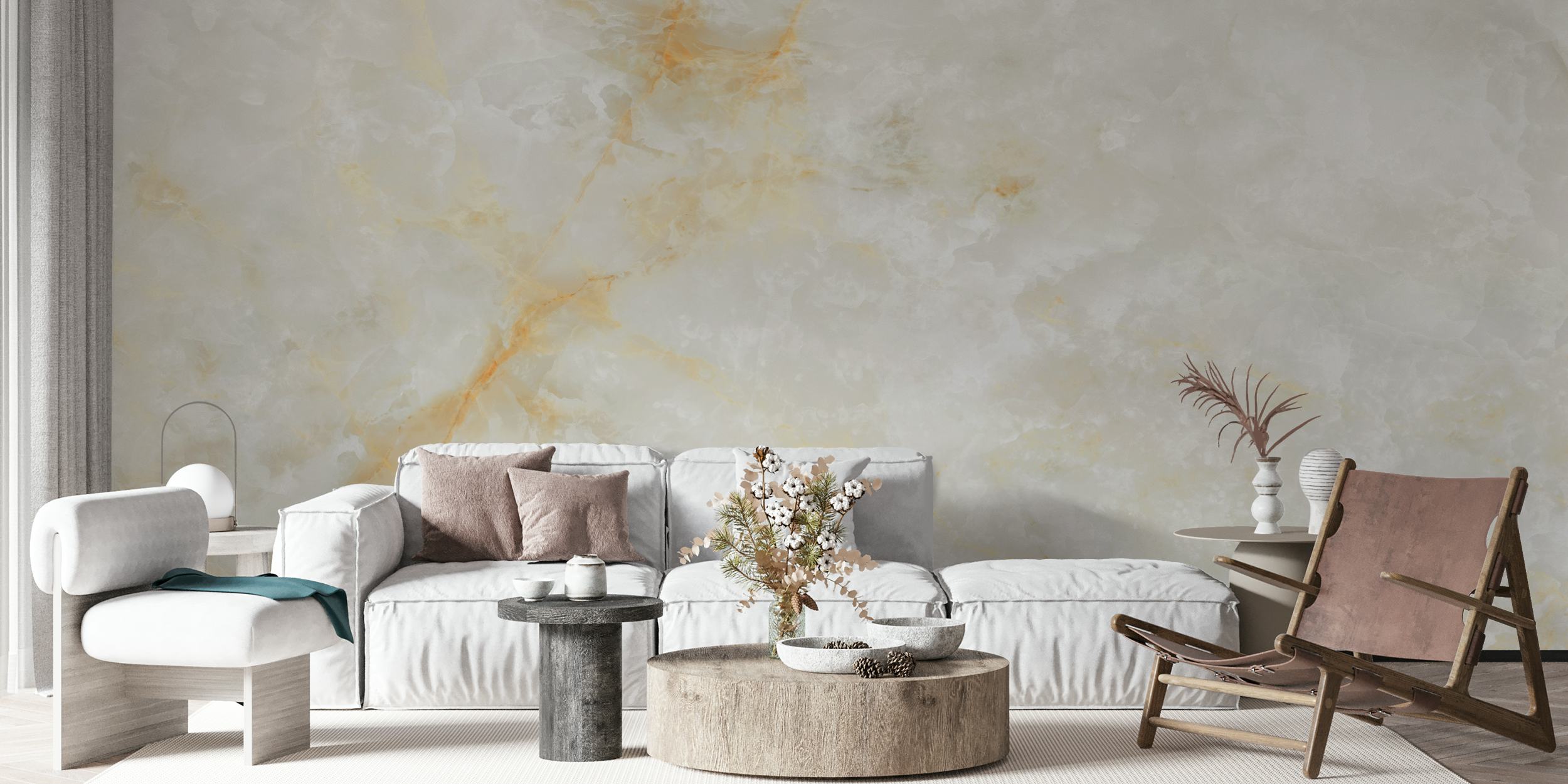 Ice White Onyx tapet i et rom