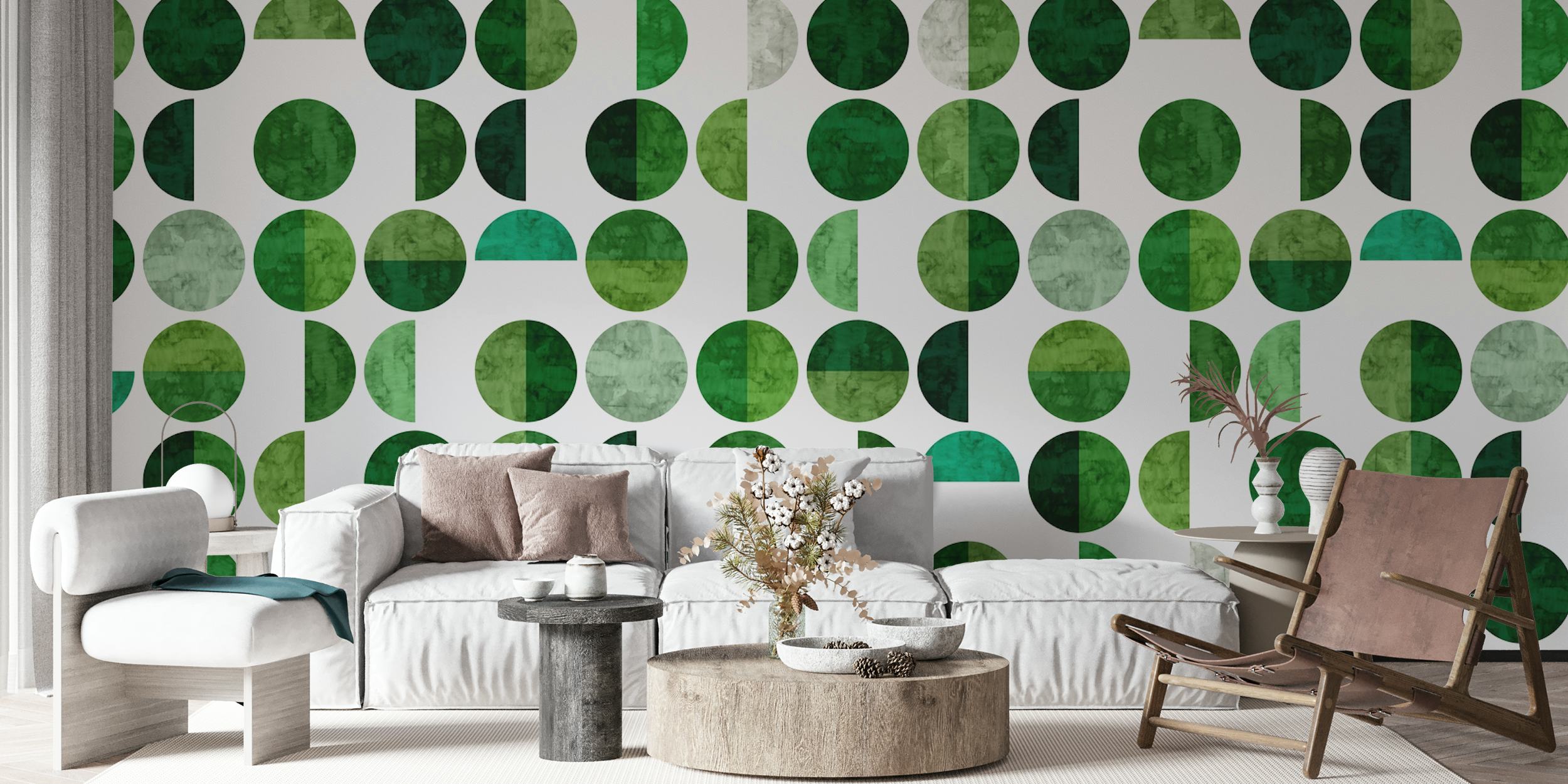 Tapet med jade green cirkel mønstre