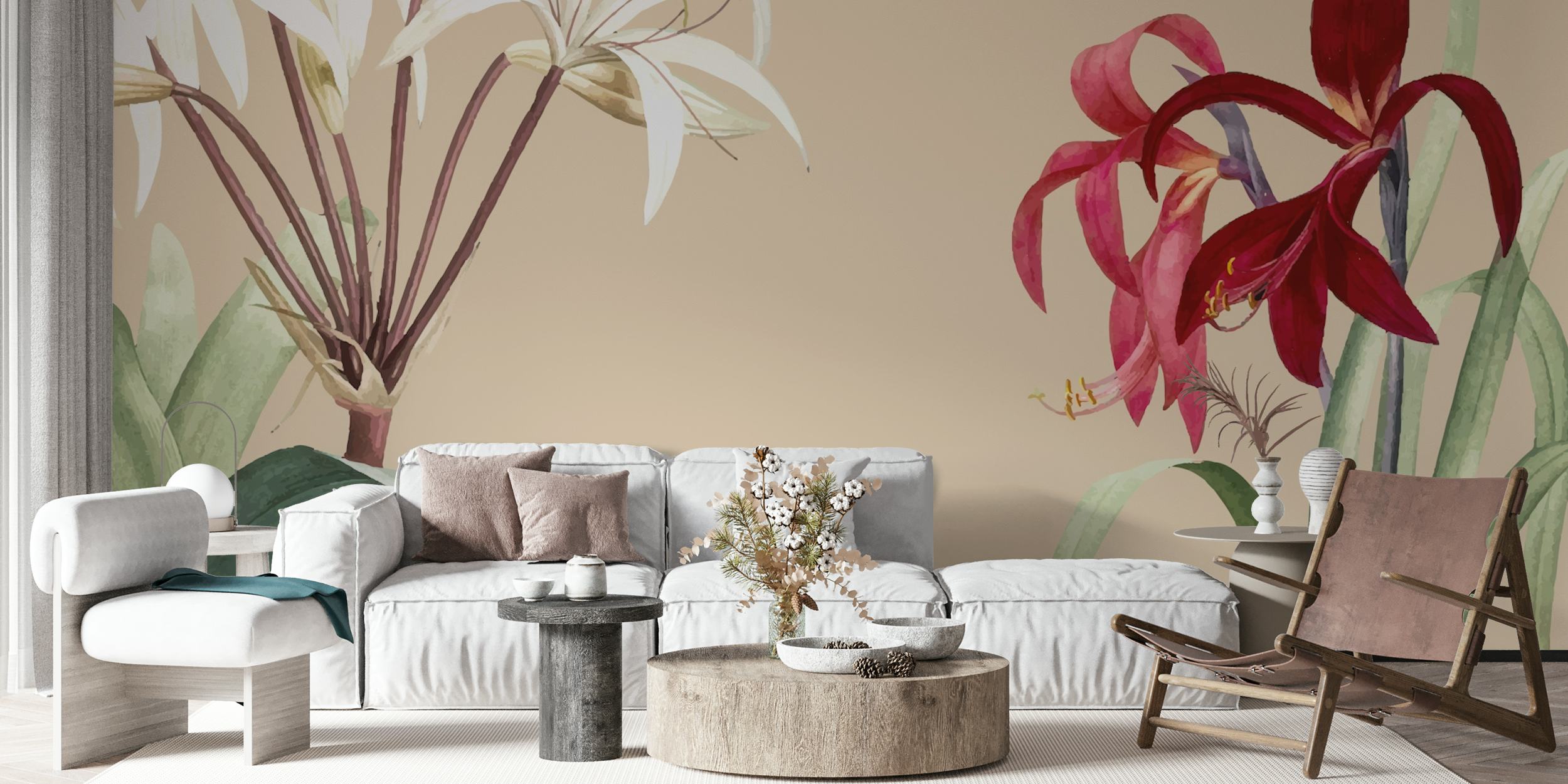 Big Botanic Nude wallpaper displayed in a room