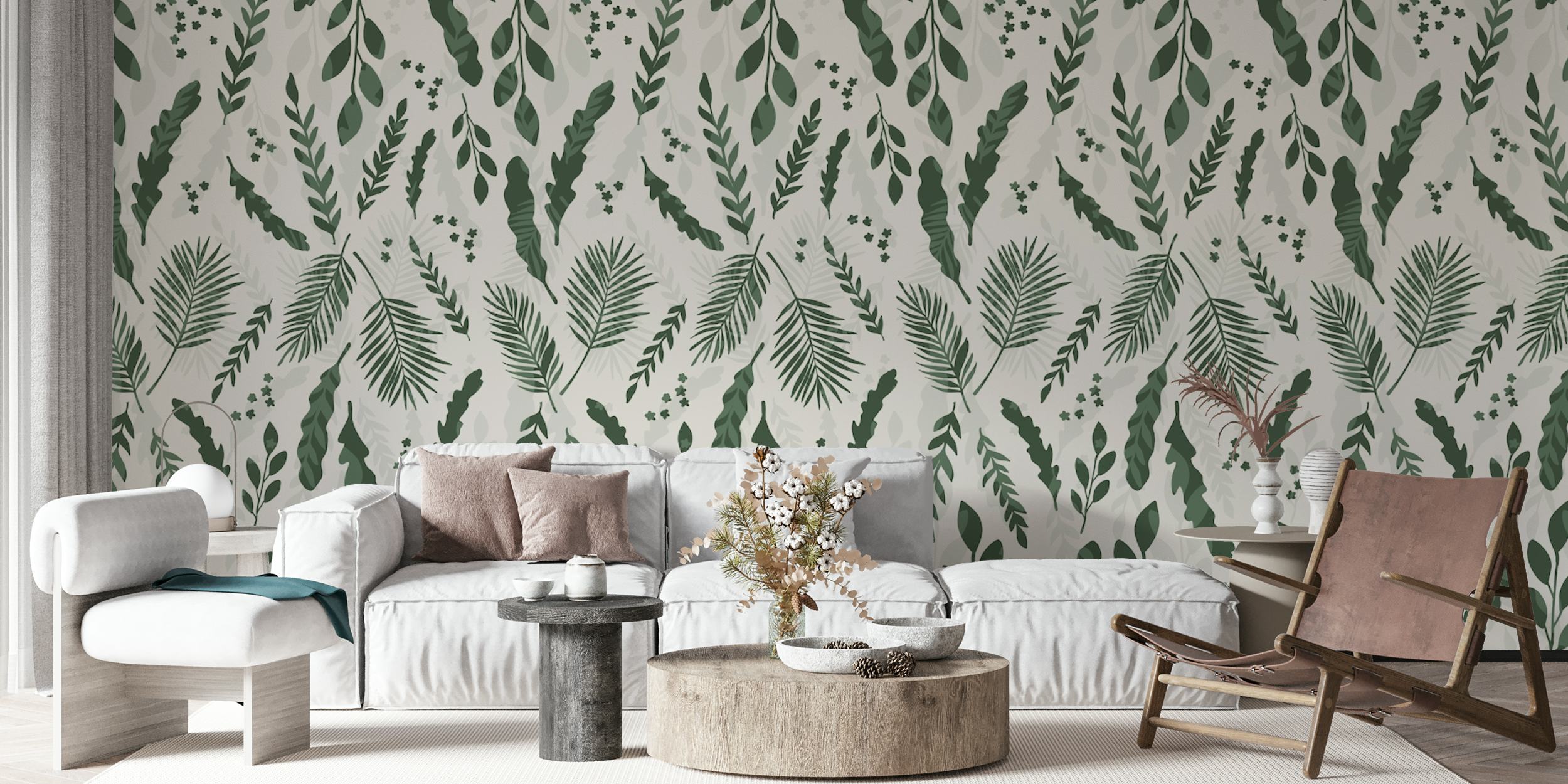 Wild botanical florest wallpaper design