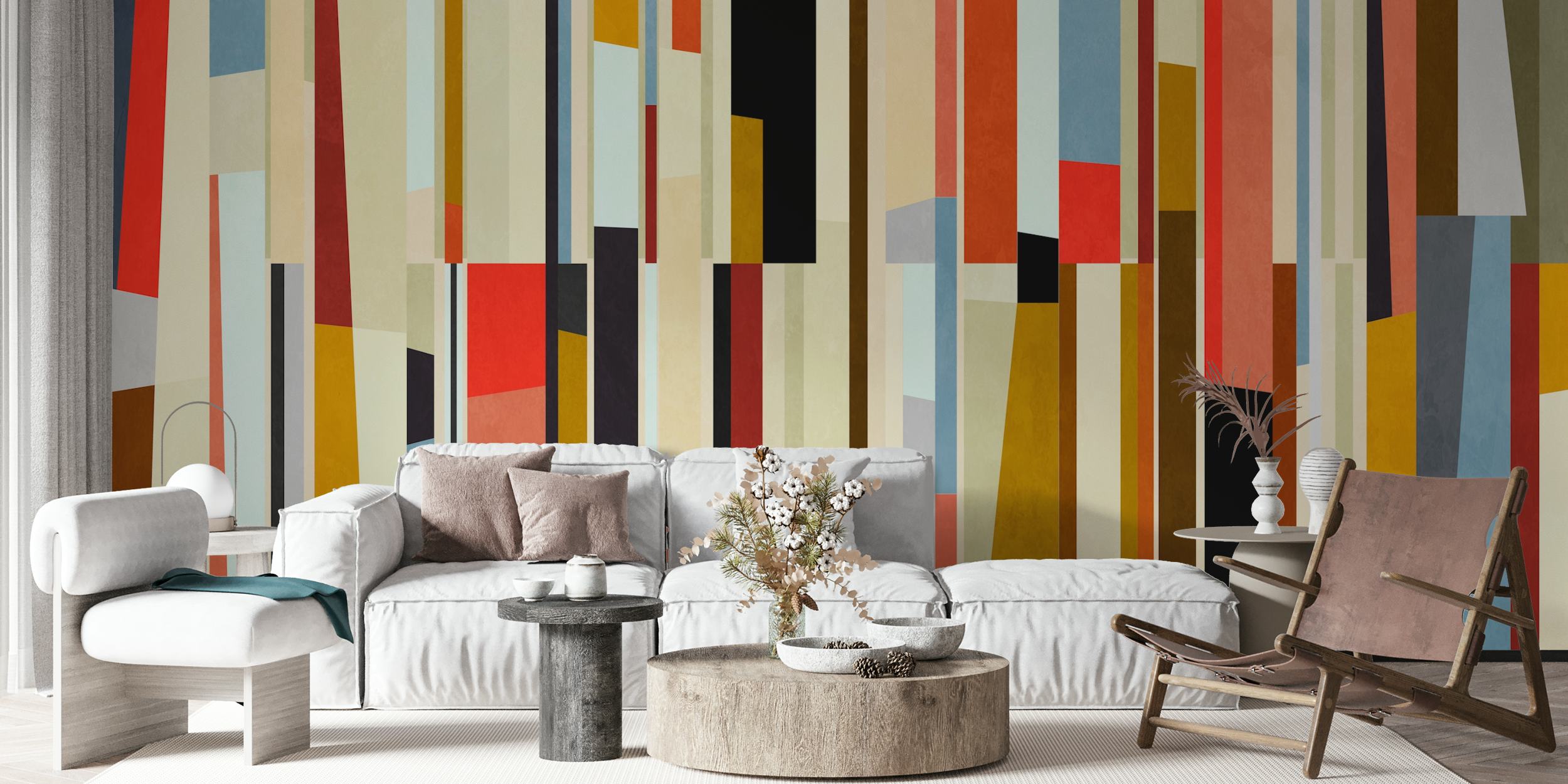 Colored Pieces 24 wallpaper showcased in a room