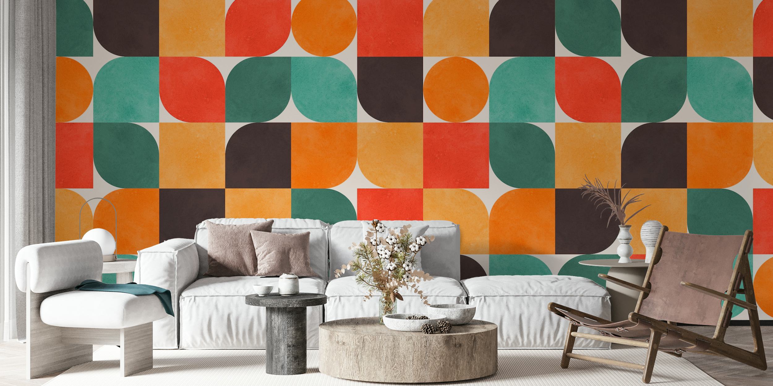 Colorful circles ταπετσαρία σε ένα δωμάτιο