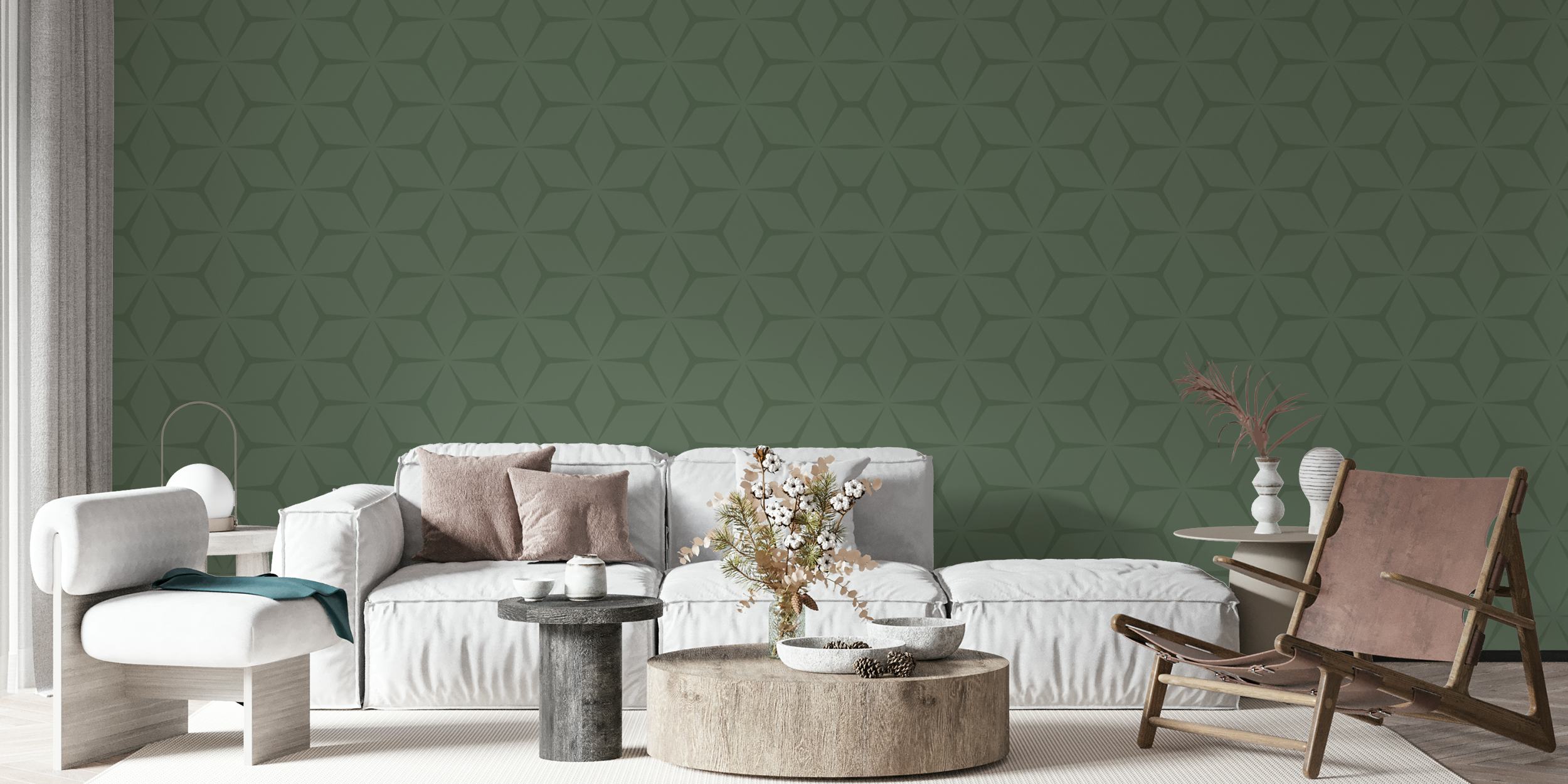 Dizajn tapete Mid Century Forest u sobi