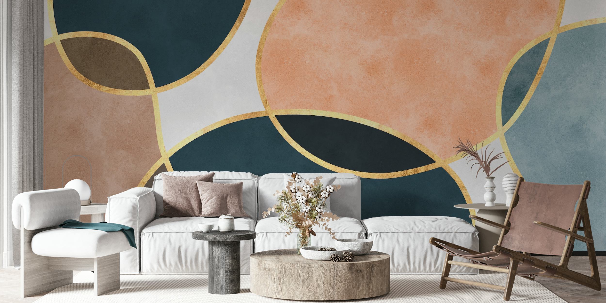 Boho shapes 17 wallpaper in a room