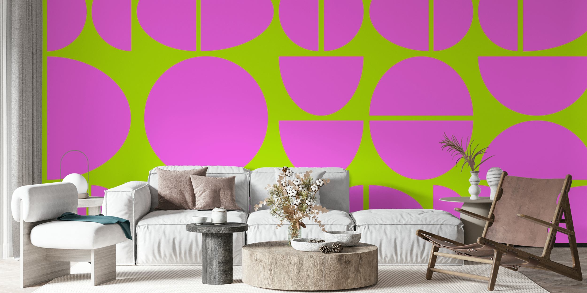 Carta da parati Neon Fluorescent Bauhaus in una stanza