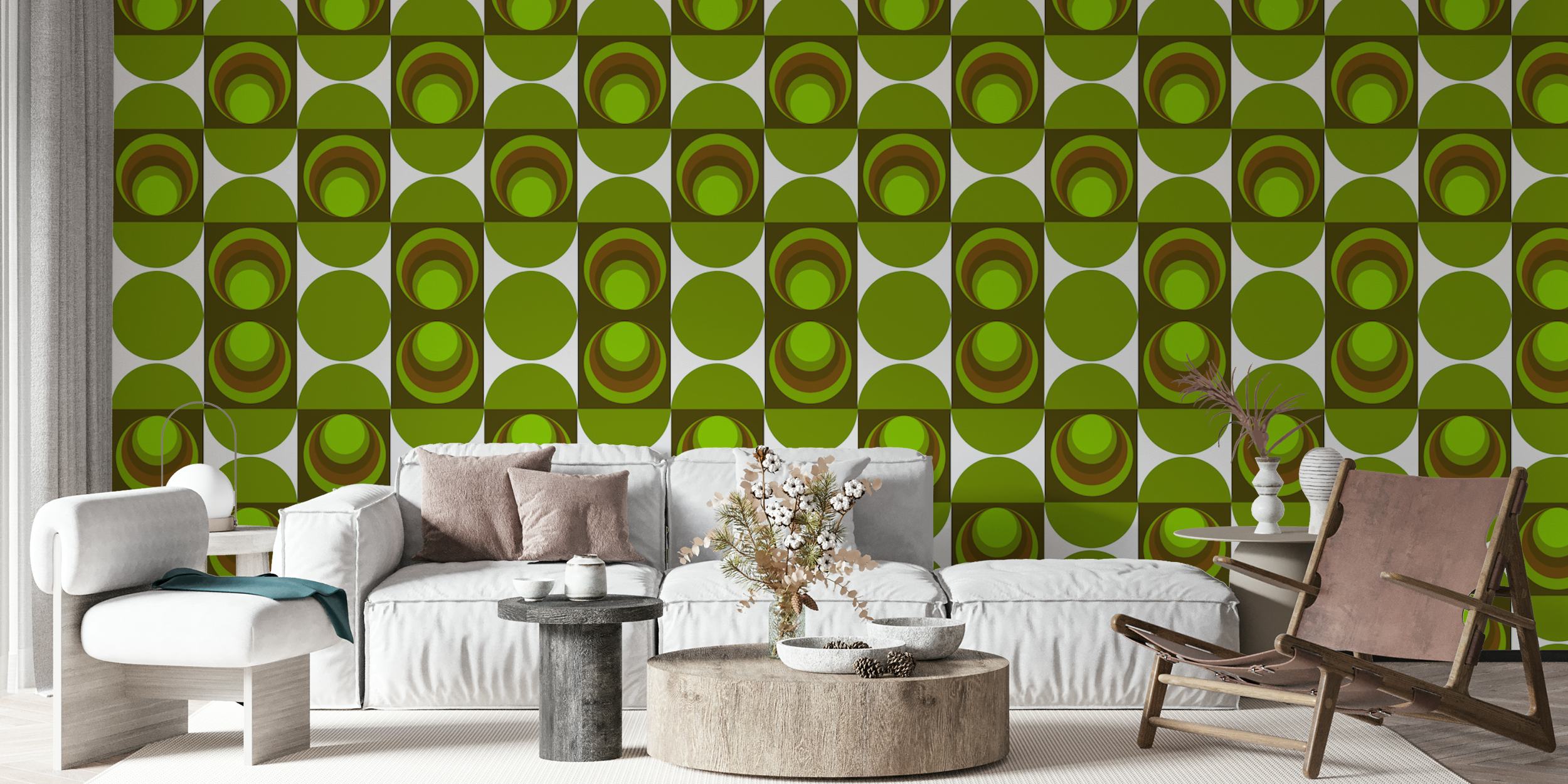 Chic Retro Ovals wallpaper in a room