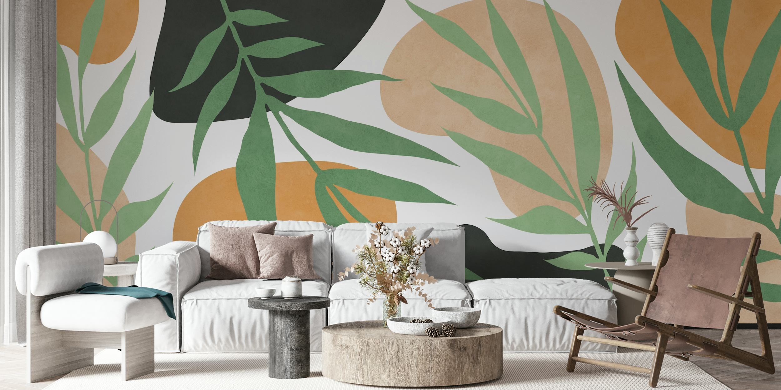 Botanical Bliss Abstract tapet i et rum