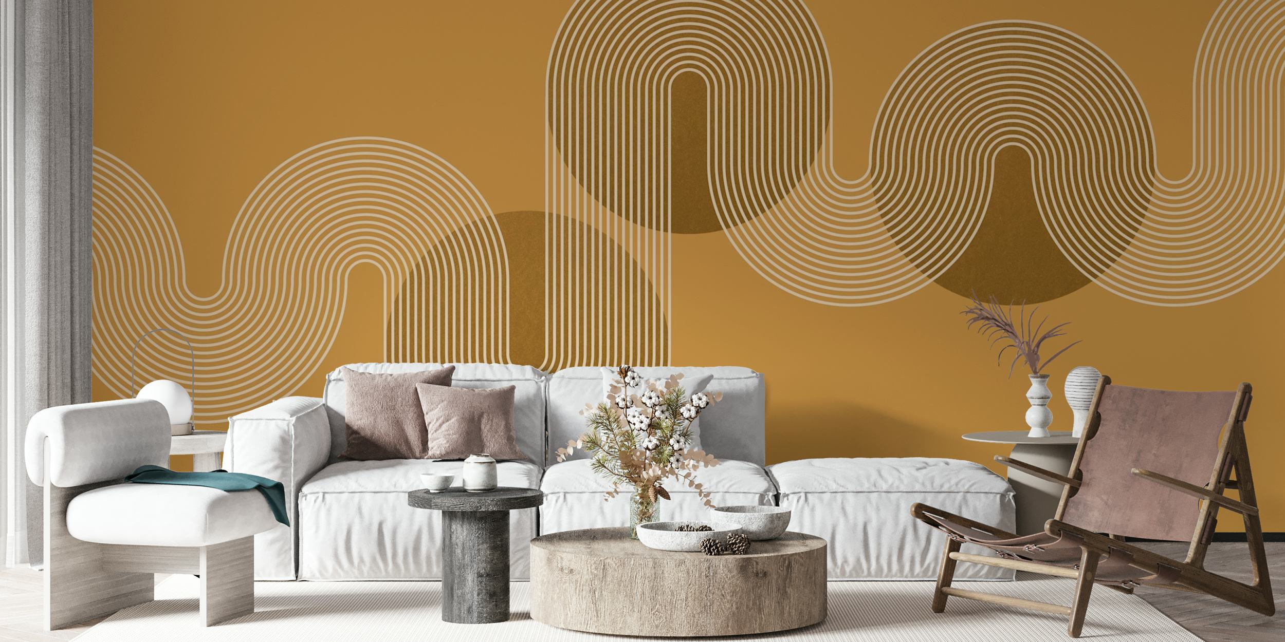 Tapeta Golden Waves Elegance v pokoji