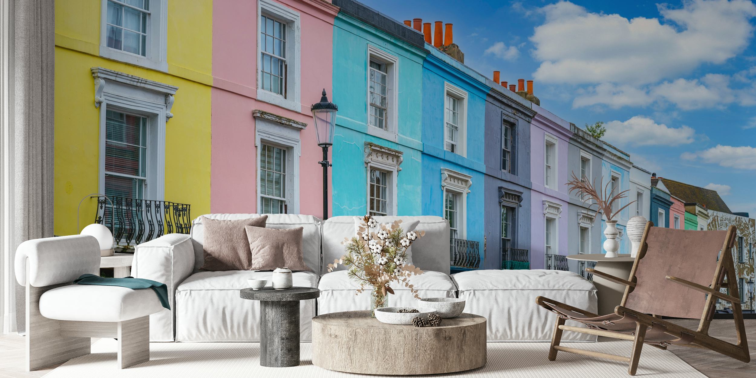 Tapeta Notting Hill z kolorowymi domami