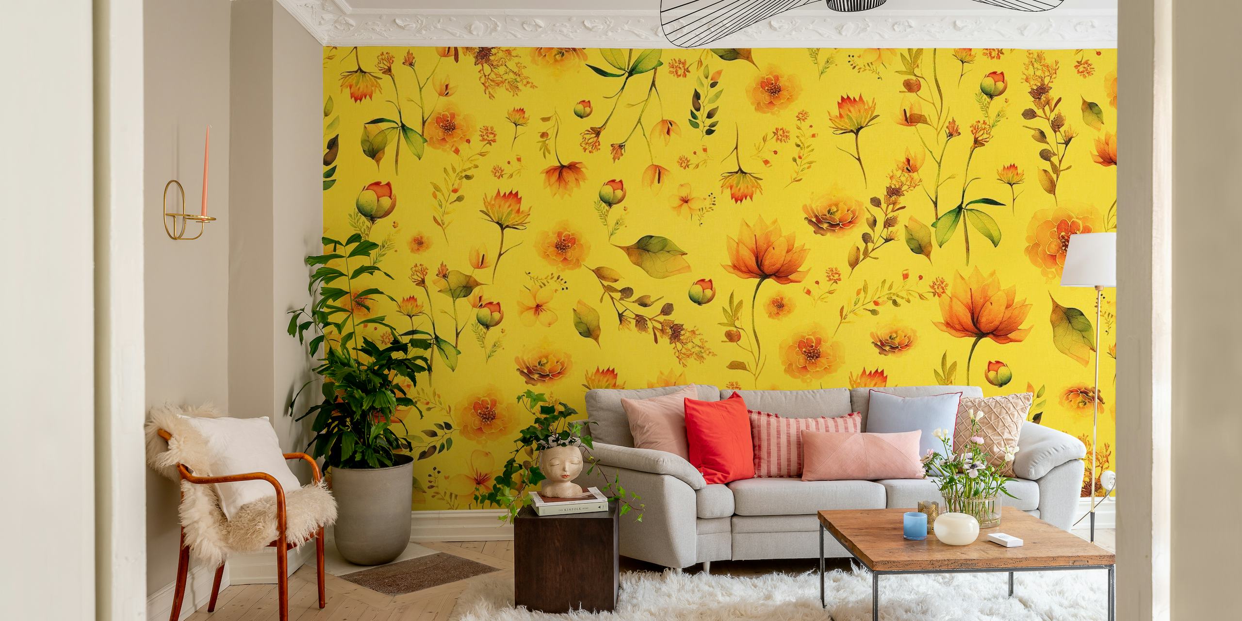 FLORAL BOTANIC YELLOW wallpaper