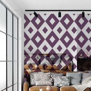 Purple white rhombus pattern