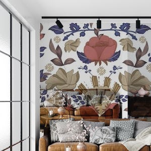 Romantic regency flower baroque wall design