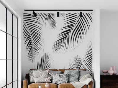 Palm Leaves Black White 2