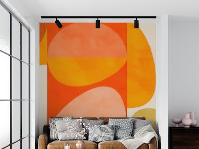rounded geometry art orange