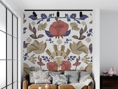Romantic regency flower baroque wall design