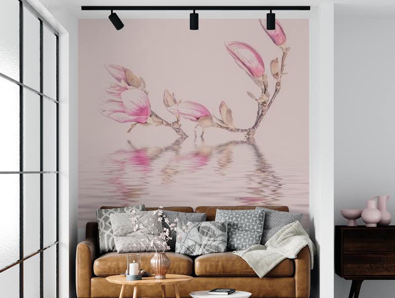 Pink Magnolia On Water