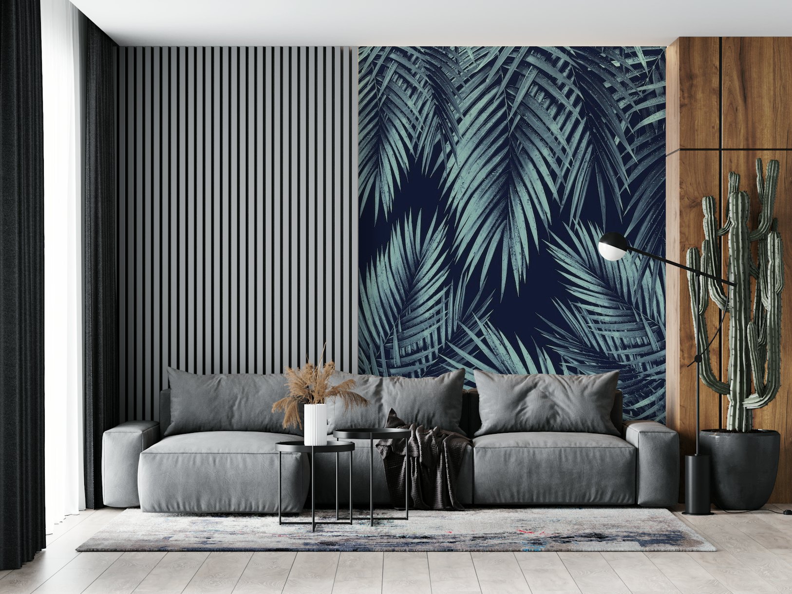 Palm Leaf Jungle Night Vibes 1 wallpaper