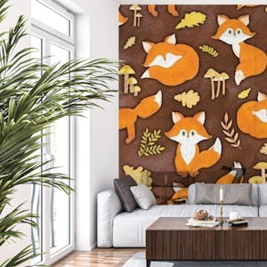 Autumn Pattern with Foxes 2